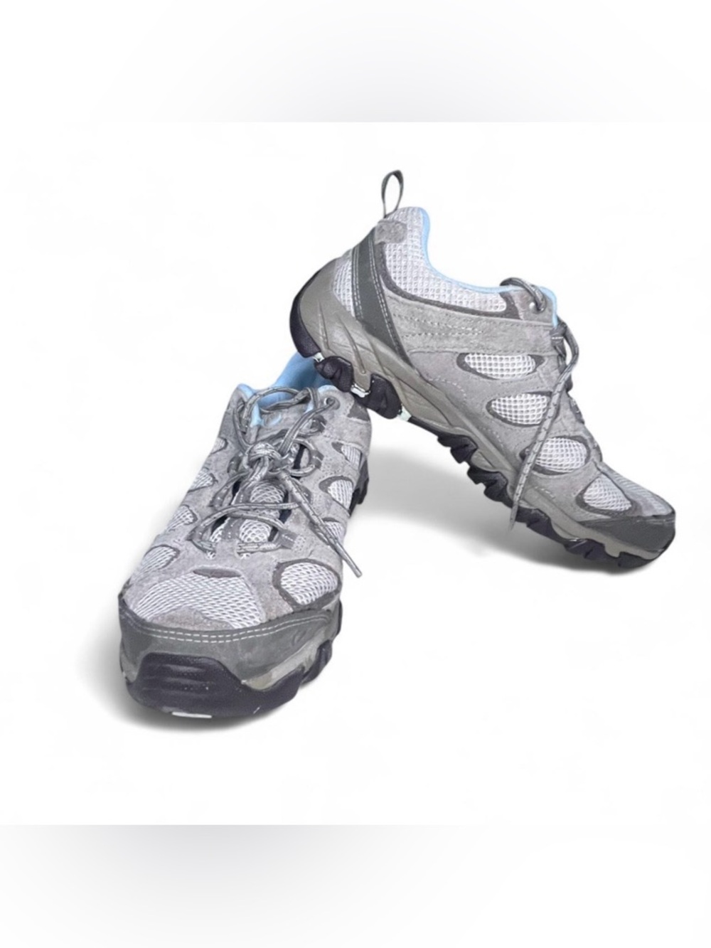 Merrell Women's Gray Athletic Trail Shoes with Light Blue Accents